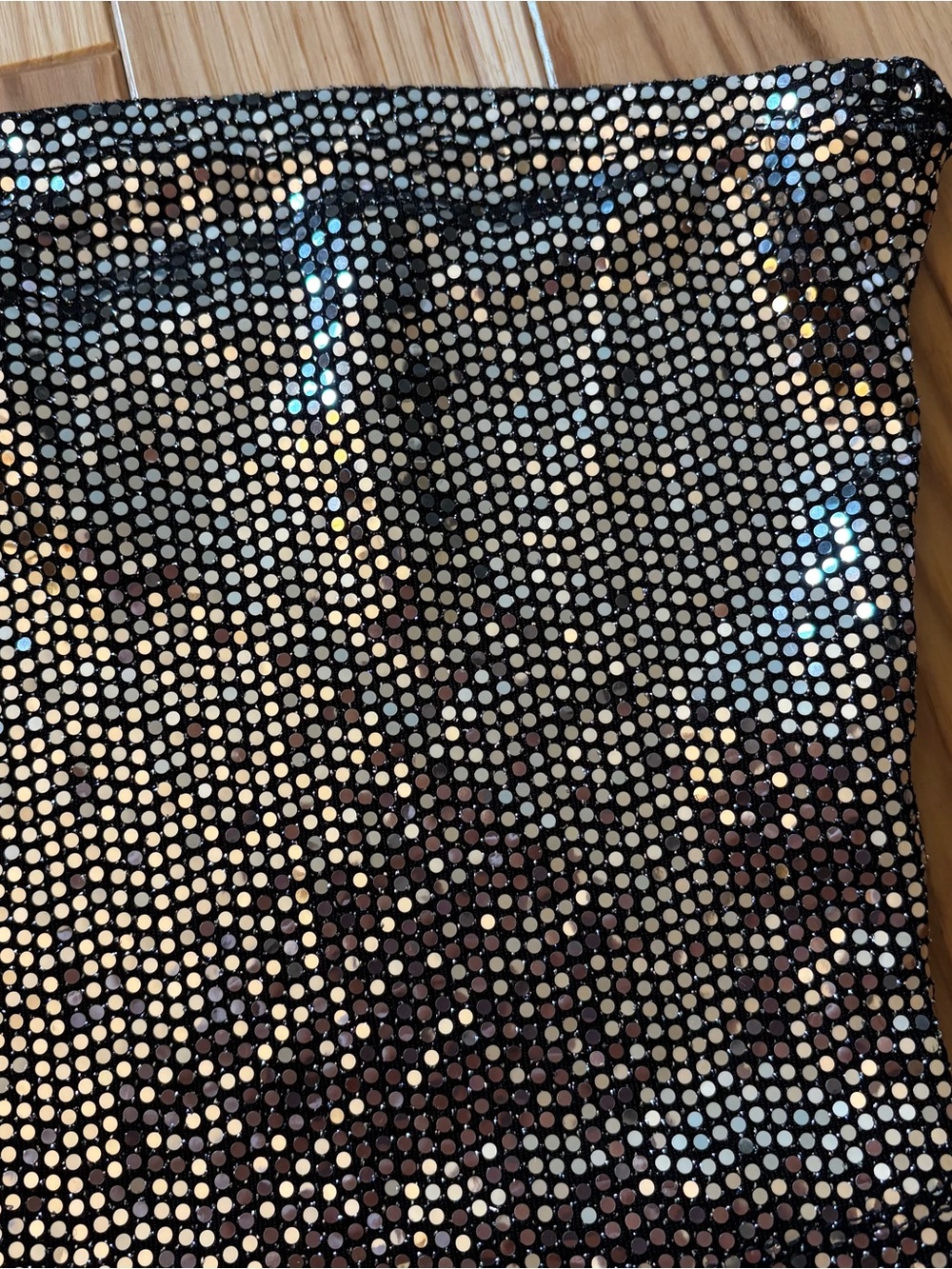Vintage Y2K Charlotte Russe Silver Shimmer Strapless Tube Top - Picture 3 of 7